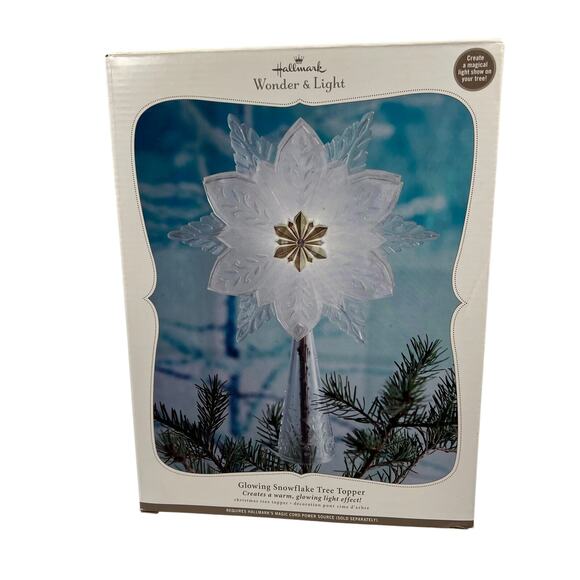 2010 Hallmark Wonder & Light Glowing Snowflake Tree Topper NEW Christmas - Picture 2 of 10